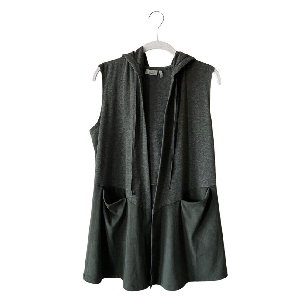 LOGO LOUNGE BY LORI GOLDSTEIN FRENCH TERRY AND SUEDE LOUNGE CARDIGAN Size XS